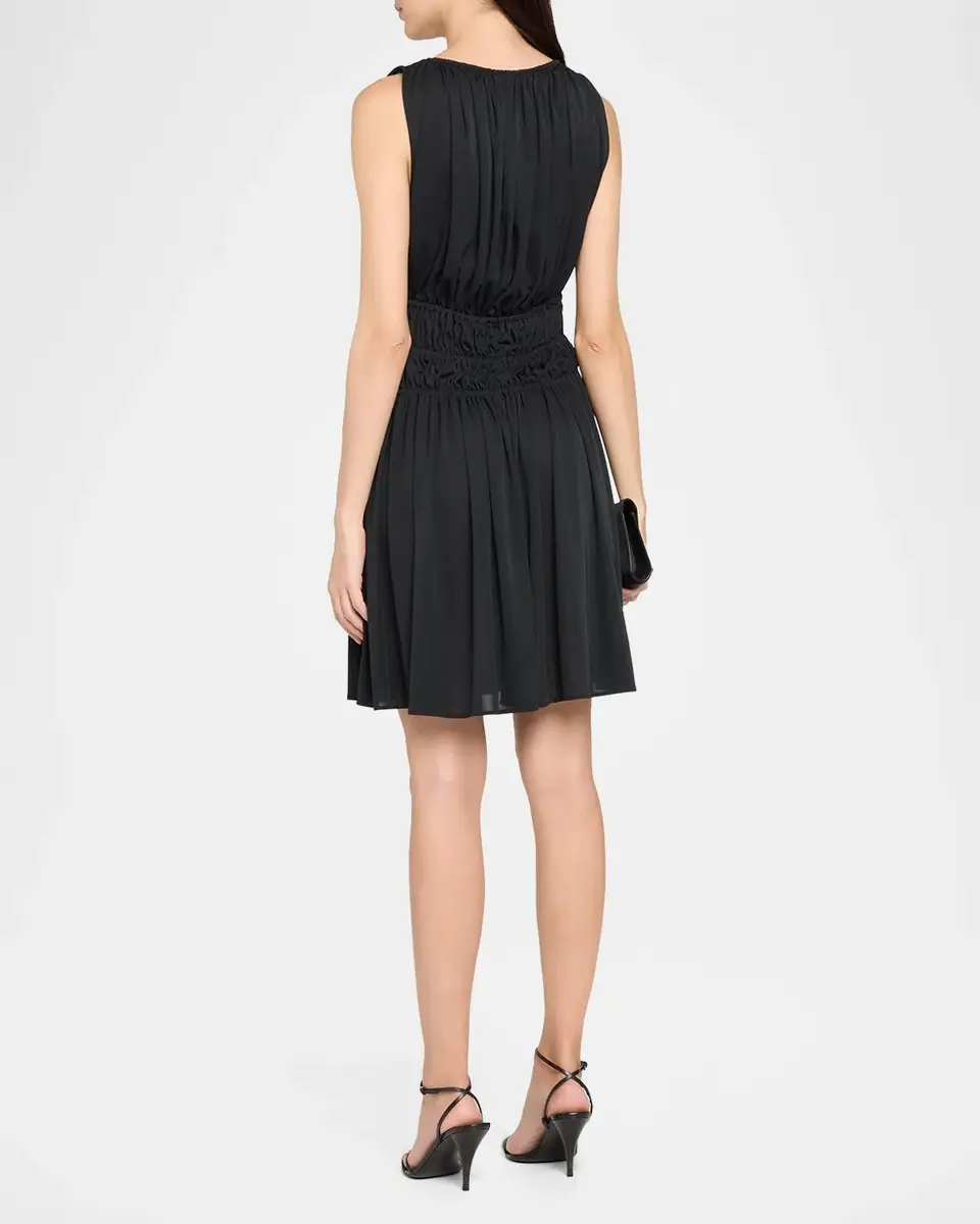 Vince Matte Jersey Gathered-Tier Sleeveless Dress | Thumbnail 3