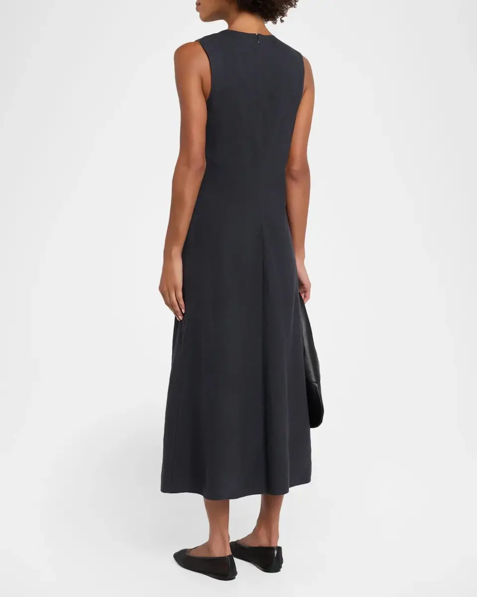 Vince Sleeveless Bias-Cut Linen-Blend Dress | Thumbnail 3