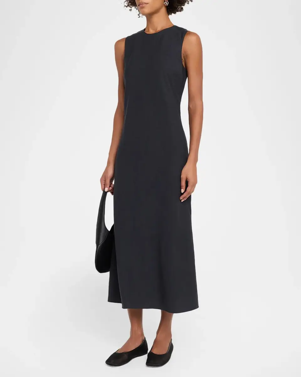 Vince Sleeveless Bias-Cut Linen-Blend Dress | Thumbnail 4