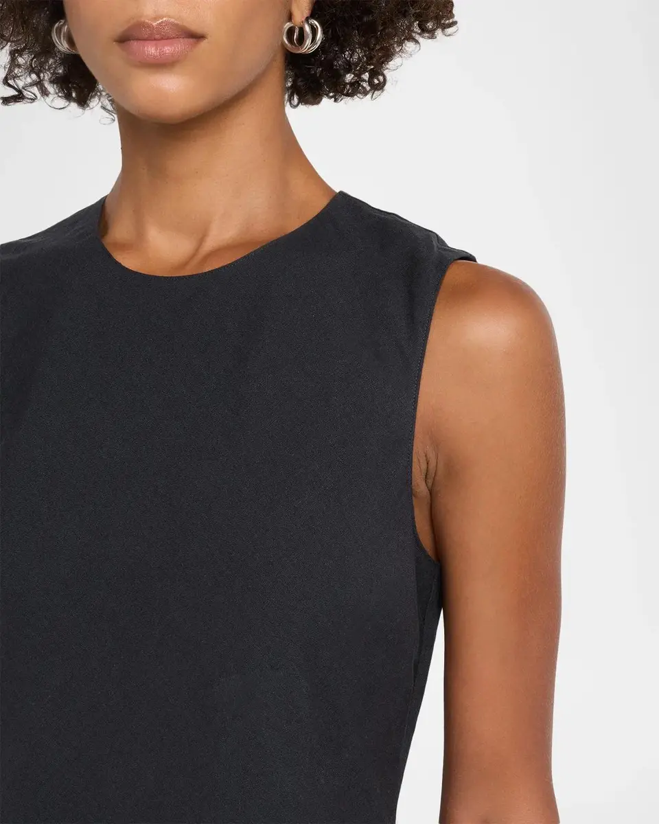 Vince Sleeveless Bias-Cut Linen-Blend Dress | Thumbnail 5