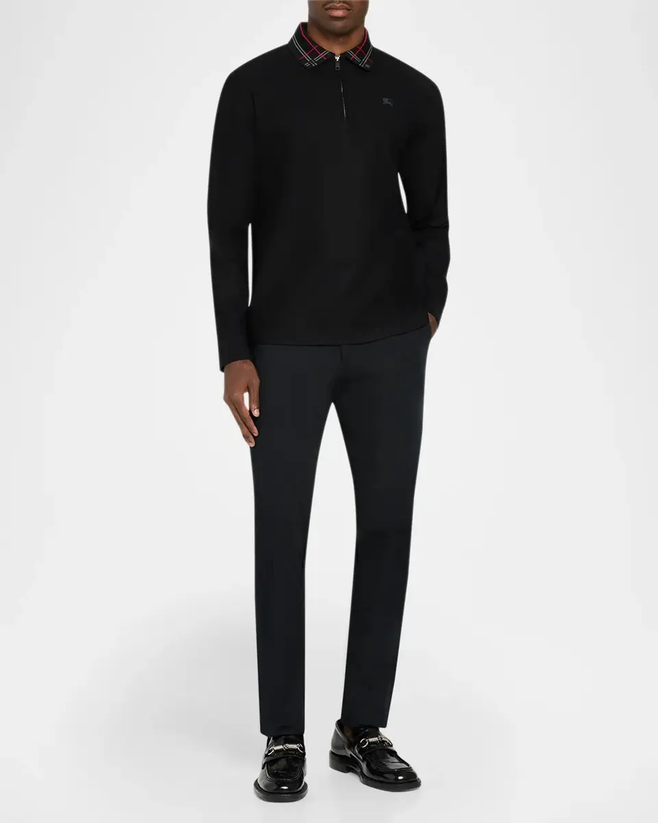 Burberry Men's Pelham Half-Zip Polo Sweater | Thumbnail 2 Burberry Men's Pelham Half-Zip Polo Sweater | Thumbnail 2