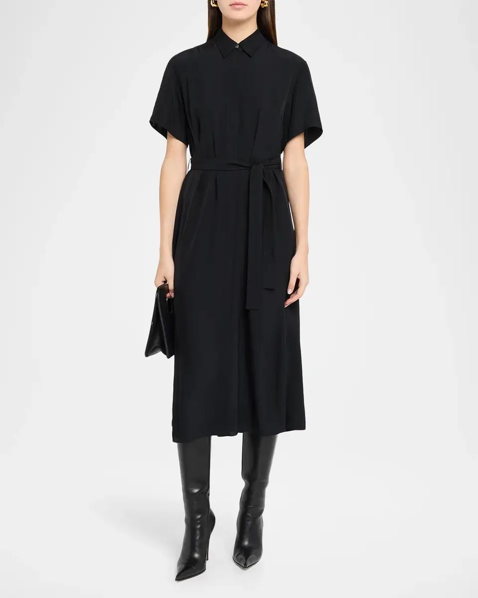 Theory Belted Twill Midi Shirtdress | Thumbnail 2 Theory Belted Twill Midi Shirtdress | Thumbnail 2
