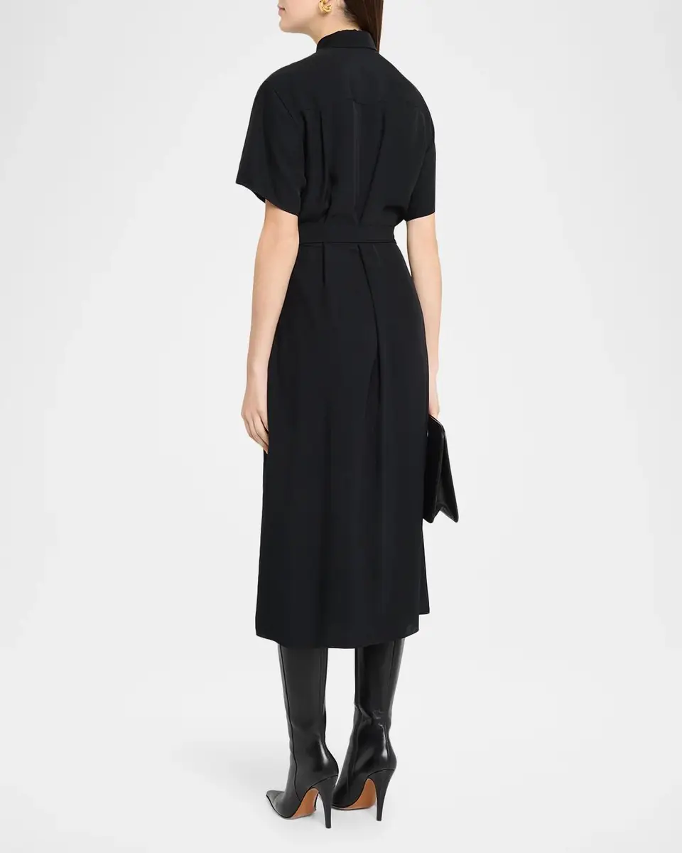 Theory Belted Twill Midi Shirtdress | Thumbnail 3 Theory Belted Twill Midi Shirtdress | Thumbnail 3