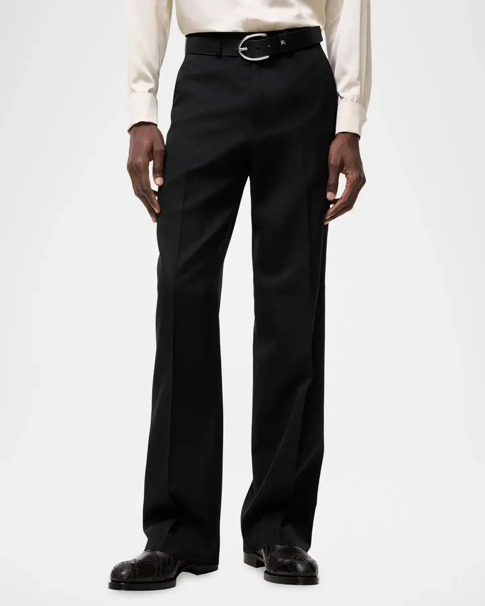 Burberry Men's Irvine Wool Relaxed Fit Trousers | Thumbnail 2