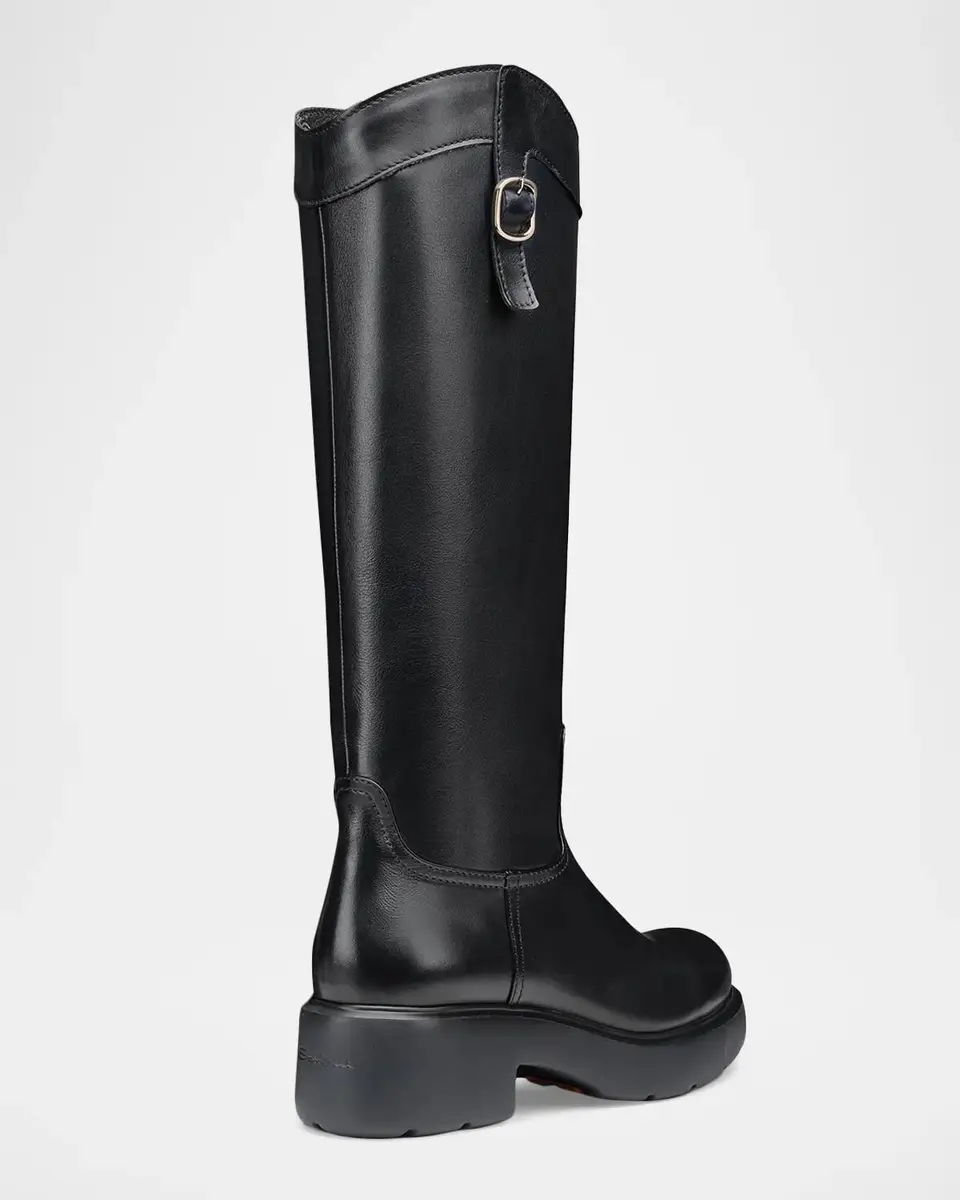 Santoni 45mm Leather Knee-High Riding Boots | Thumbnail 3