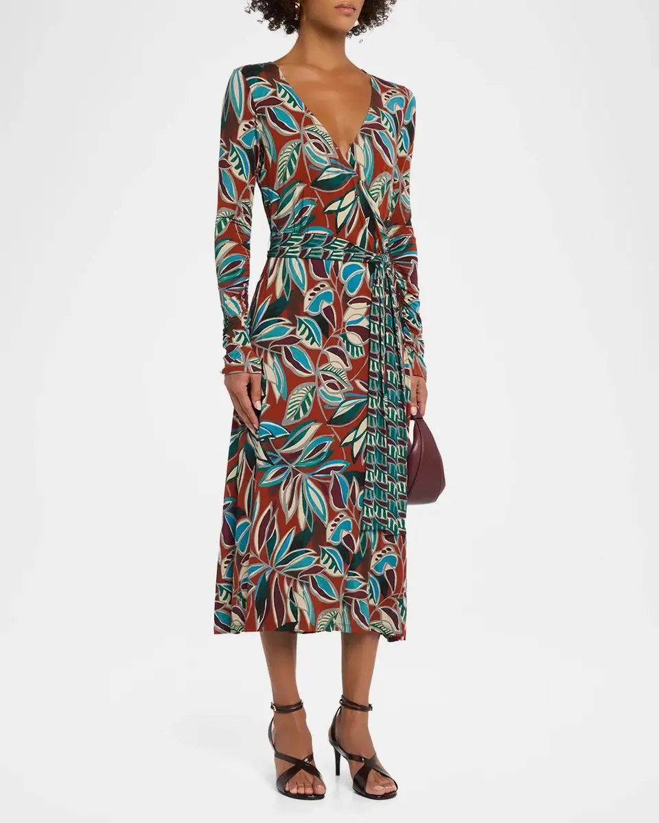 Johnny Was The Janie Favorite Botanical Midi Wrap Dress | Thumbnail 4