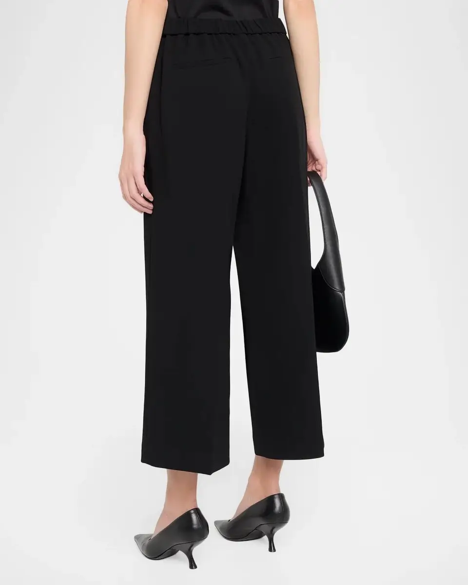 Theory Cropped Wide-Leg Pull-On Pants | Thumbnail 3 Theory Cropped Wide-Leg Pull-On Pants | Thumbnail 3