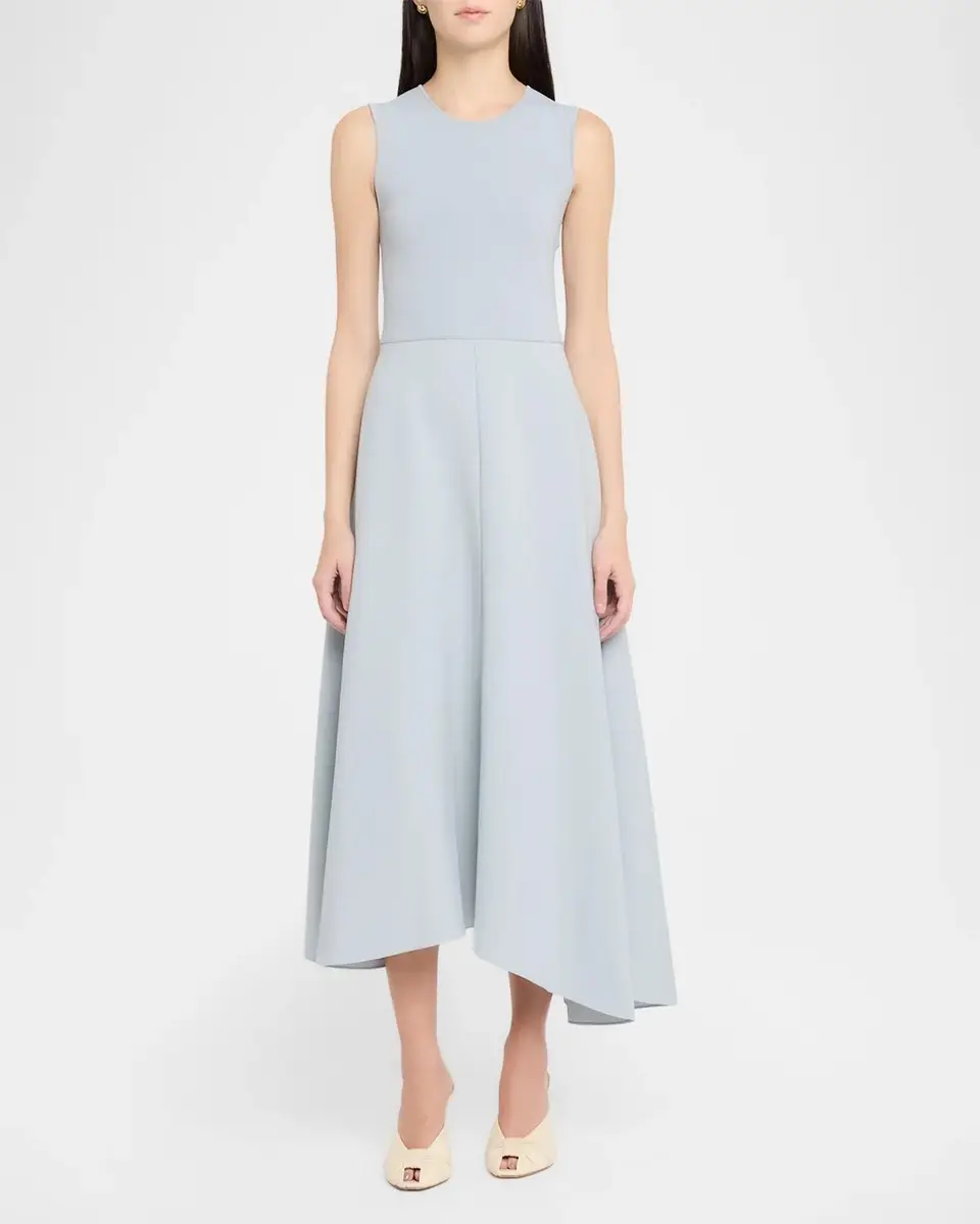 Theory Sleeveless Flared Midi Dress | Thumbnail 2 Theory Sleeveless Flared Midi Dress | Thumbnail 2