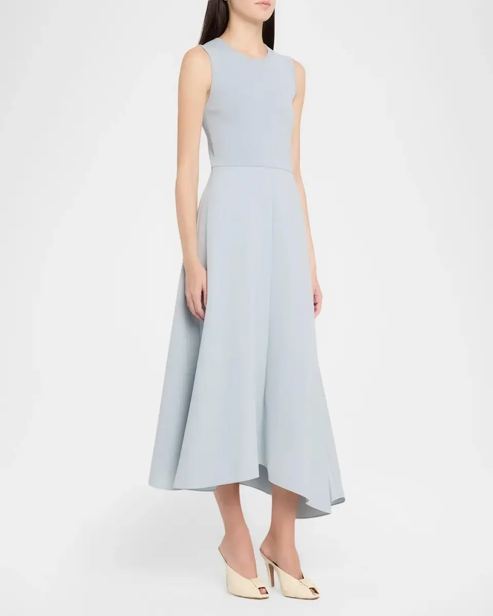 Theory Sleeveless Flared Midi Dress | Thumbnail 4 Theory Sleeveless Flared Midi Dress | Thumbnail 4
