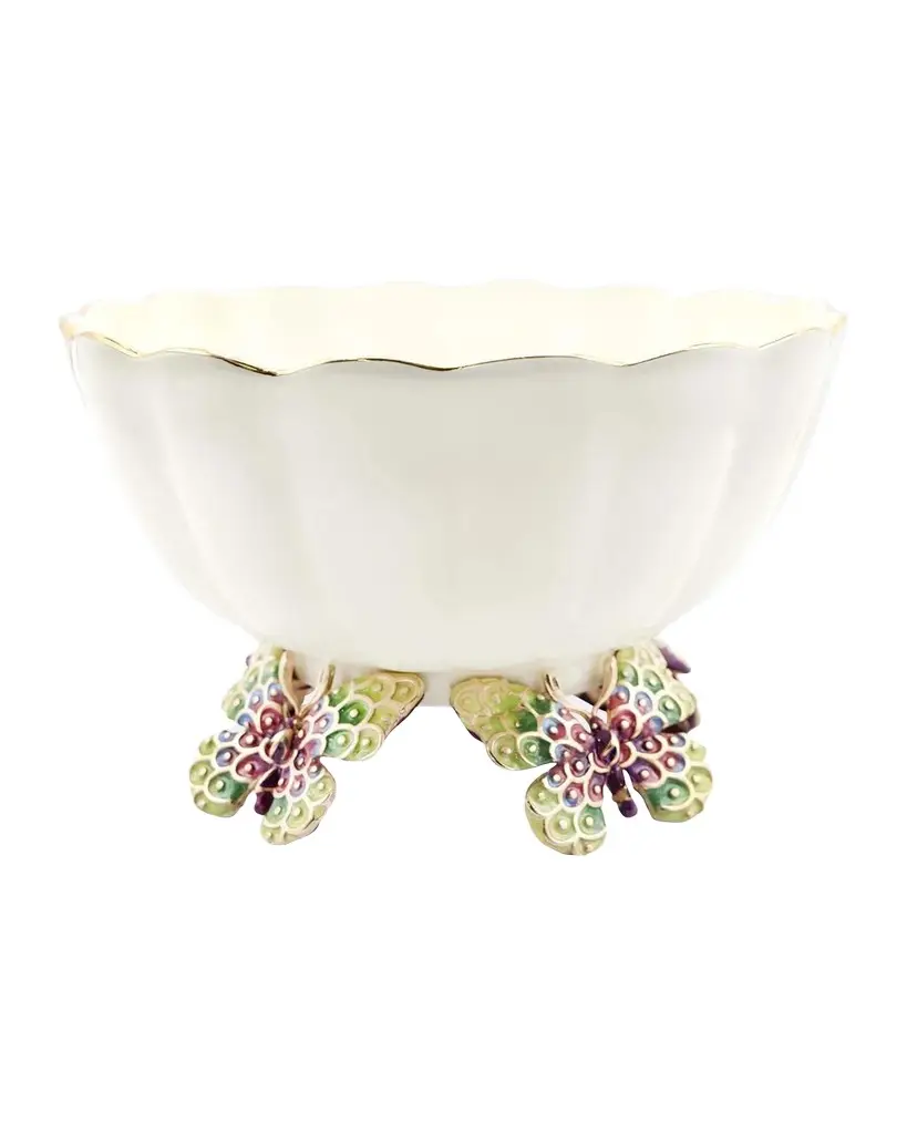 Jay Strongwater Quinn 14K-Gold-Plated & Ceramic Butterfly Bowl