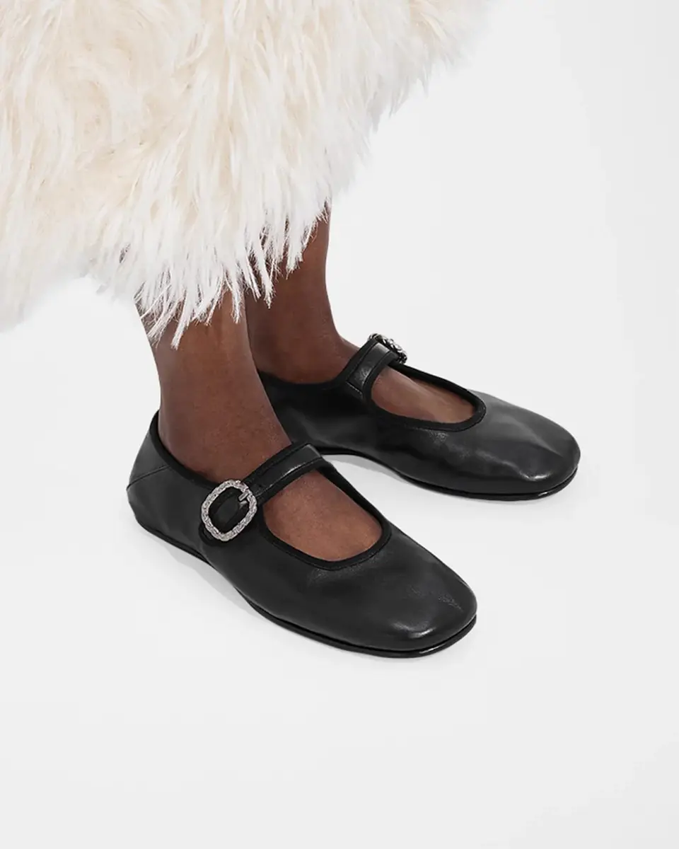 Bottega Veneta Veneziana Nappa Leather Ballerina Flats | Thumbnail 2