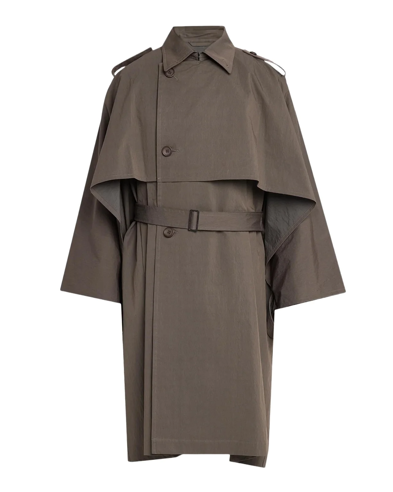 IM MEN Men's Overlap Cotton-Blend Cape Coat