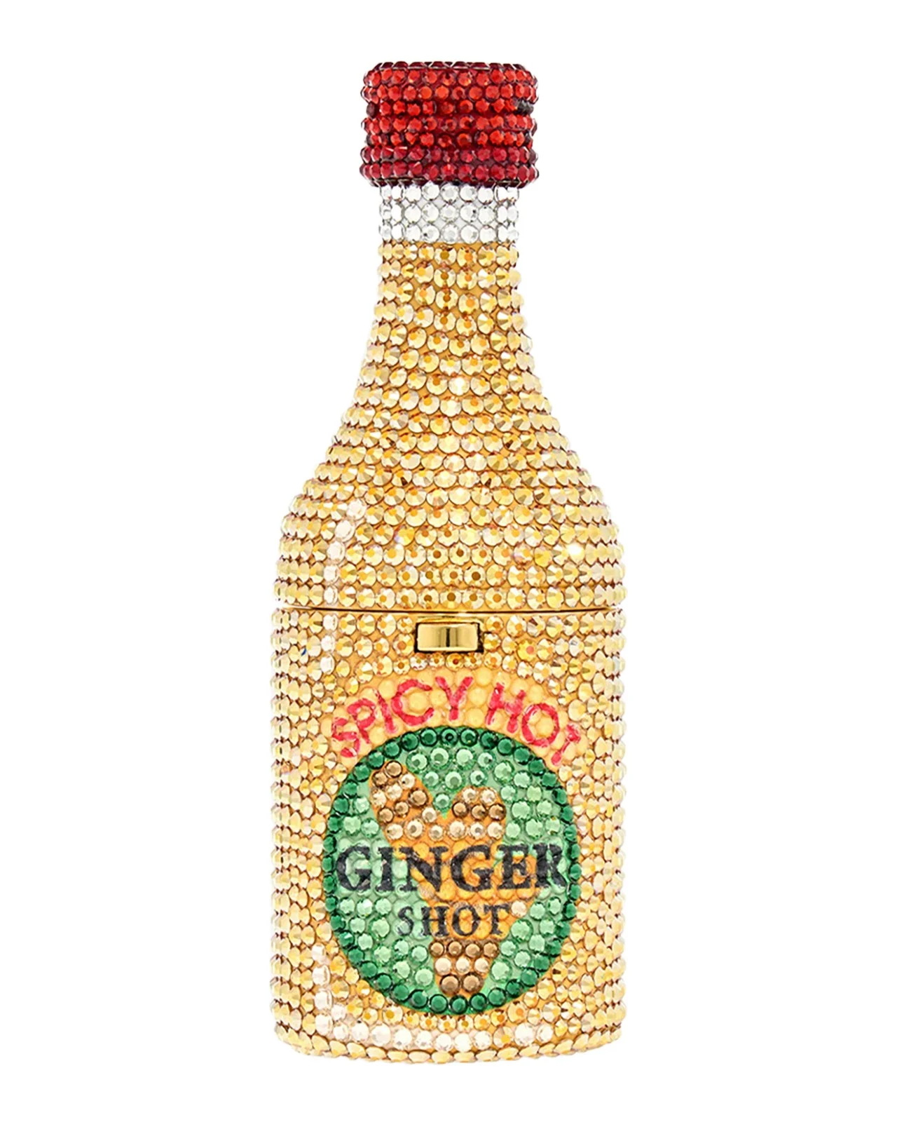 Judith Leiber Couture Bottle Miniature Ginger Shot Rhinestone Clutch Bag