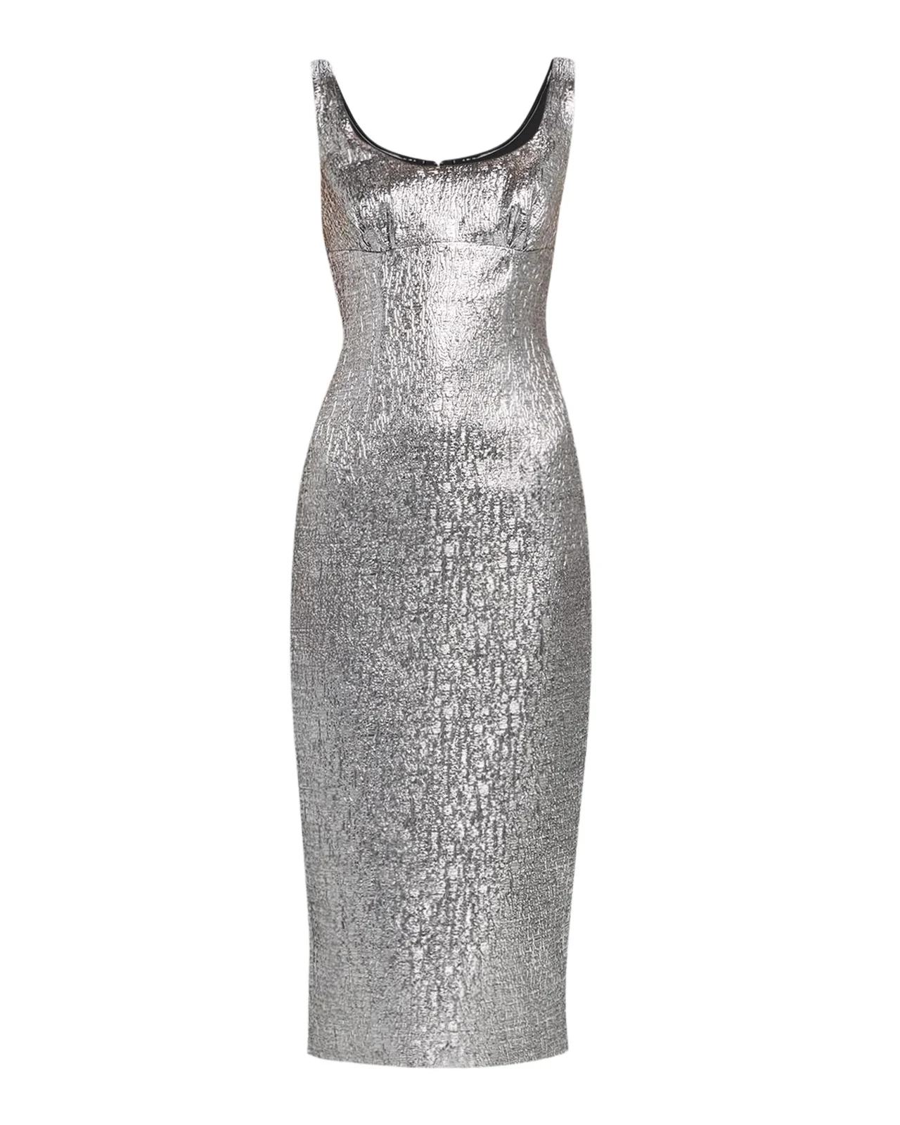 Roland Mouret Off-The-Shoulder Metallic Textured Jacquard Midi Dress