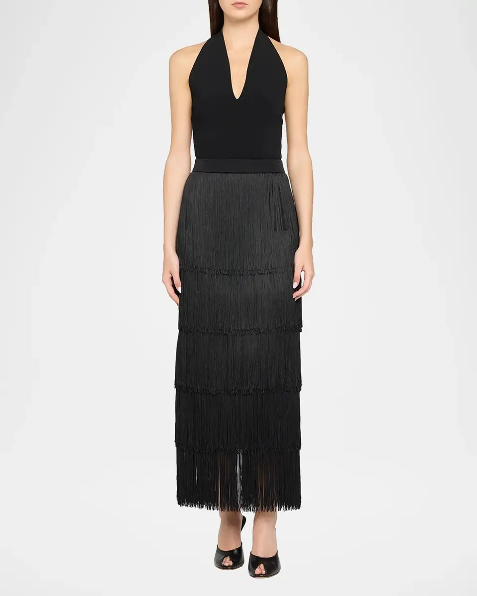 L'Agence Karolyn Fringe Midi Skirt | Thumbnail 2
