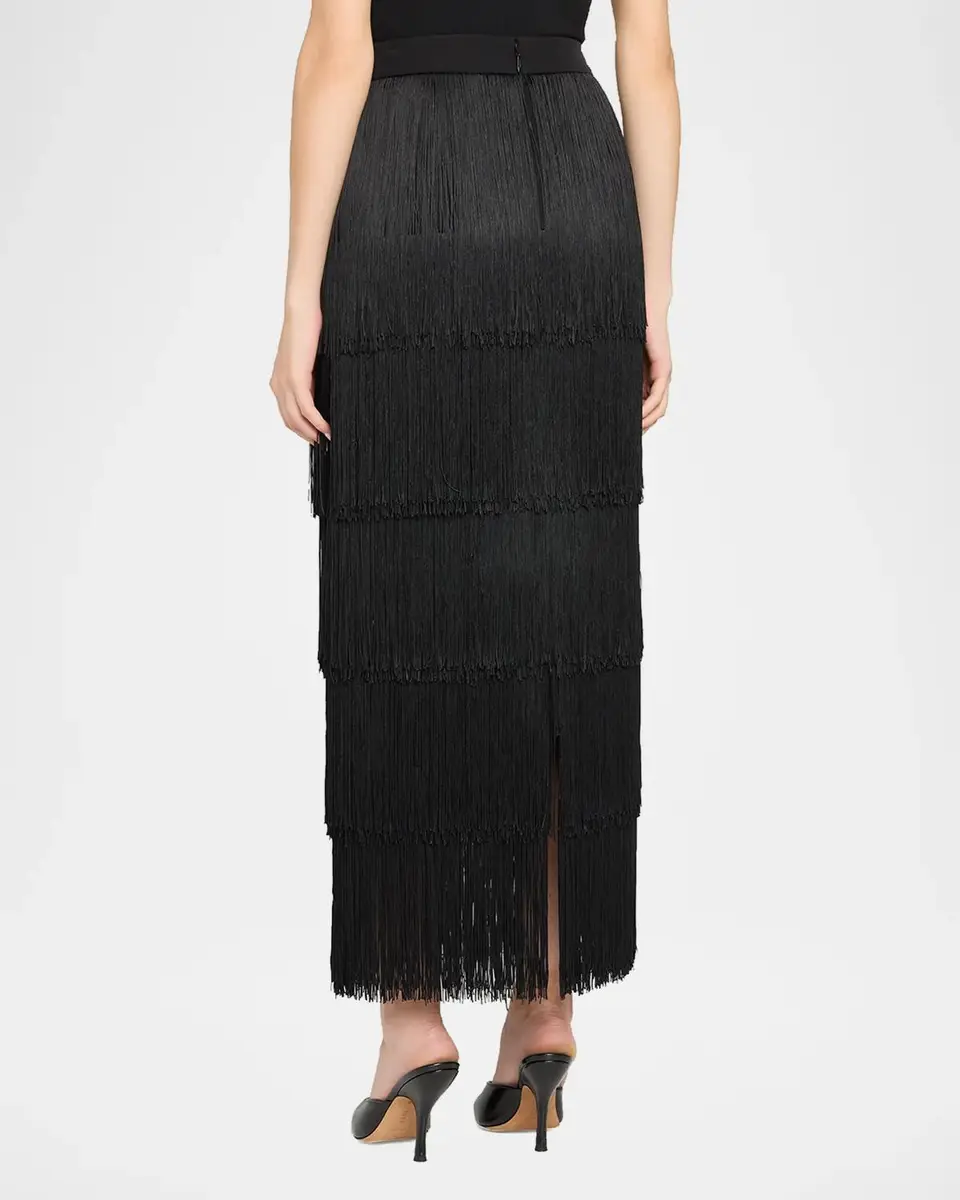L'Agence Karolyn Fringe Midi Skirt | Thumbnail 3