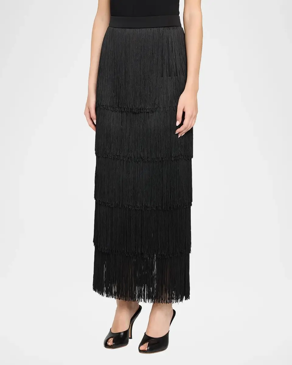 L'Agence Karolyn Fringe Midi Skirt | Thumbnail 4