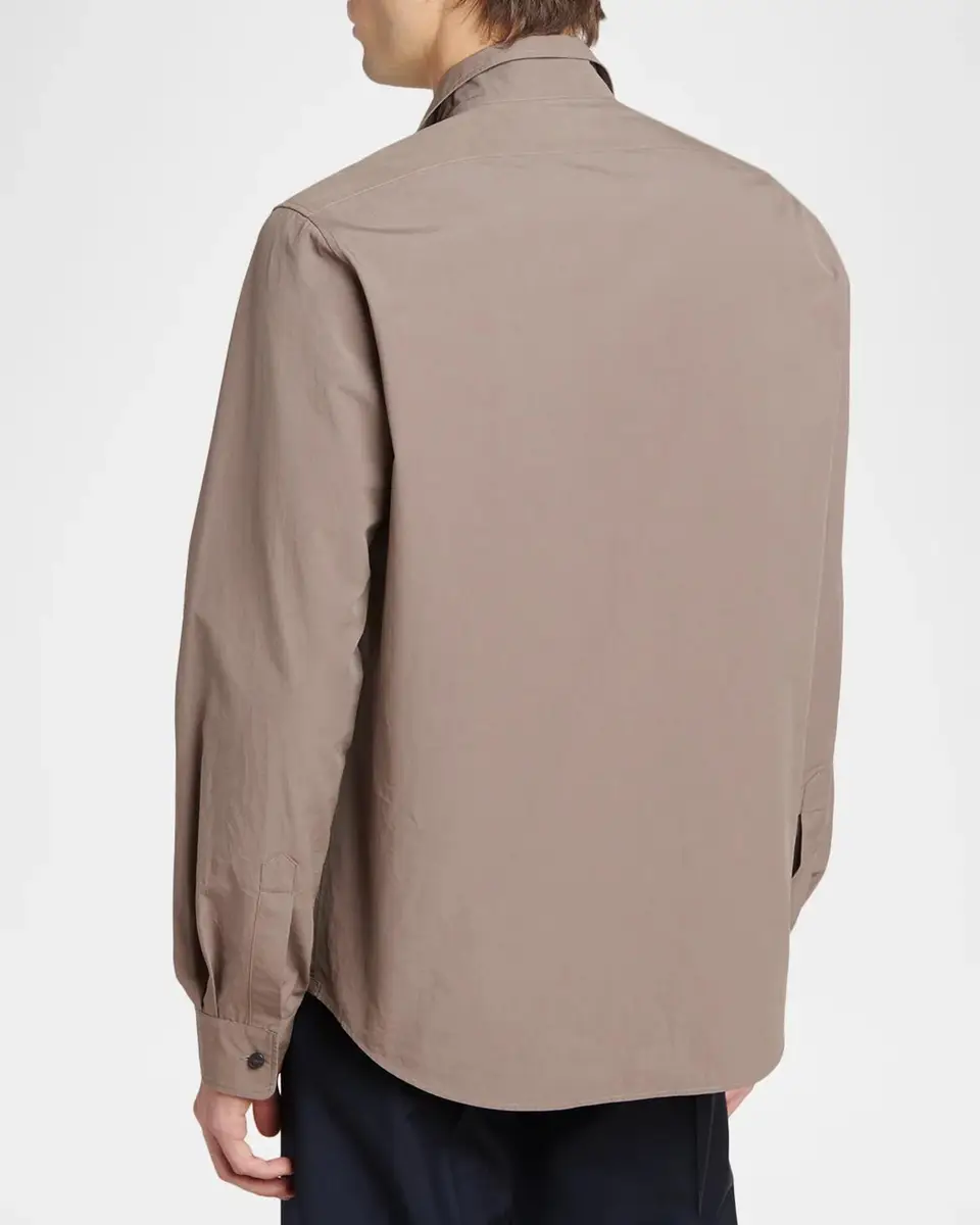 Jil Sander Men's Organic Cotton Notch Collar Button-Front Shirt | Thumbnail 3
