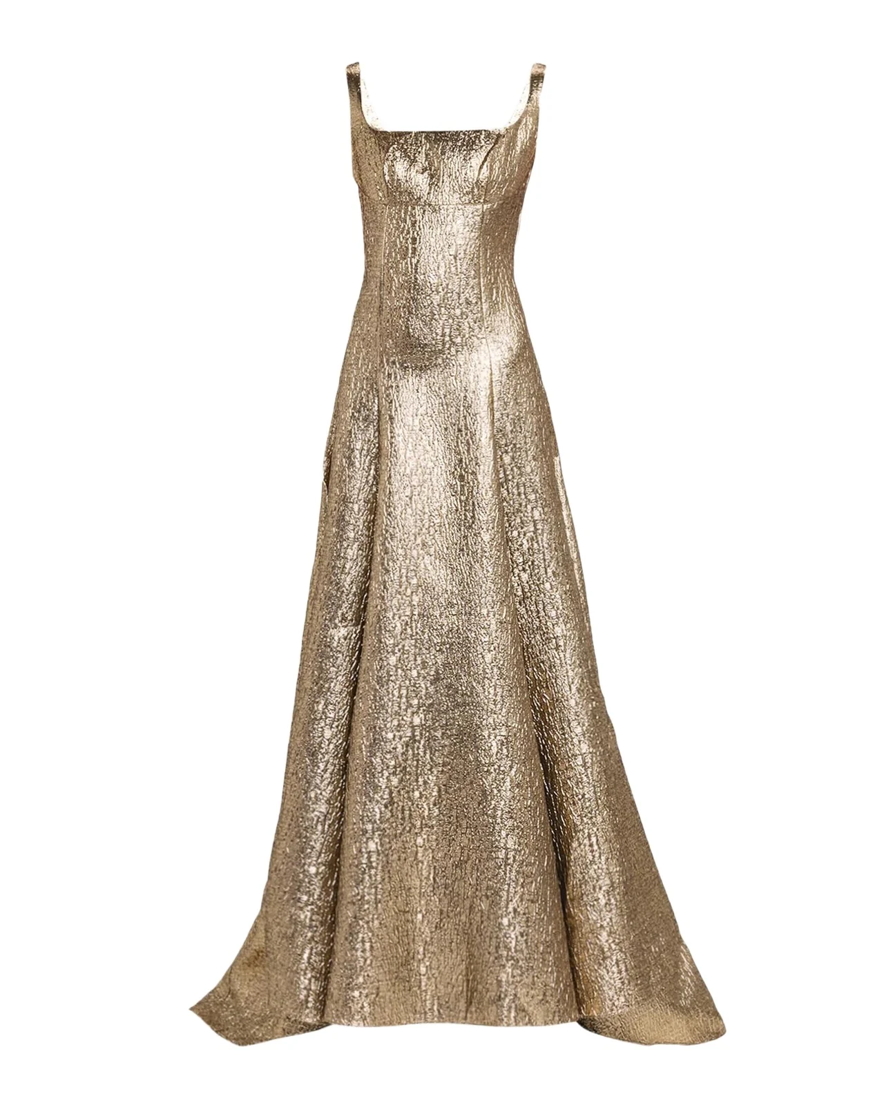 Sleeveless Textured Metallic Jacquard A-Line Gown Sleeveless Textured Metallic Jacquard A-Line Gown