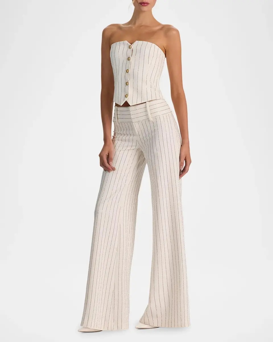 Alice + Olivia Kelcey Striped Embellished Strapless Vest | Thumbnail 2 Alice + Olivia Kelcey Striped Embellished Strapless Vest | Thumbnail 2