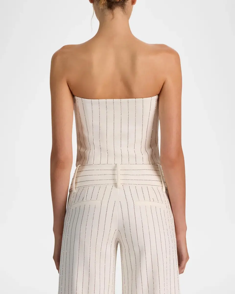 Alice + Olivia Kelcey Striped Embellished Strapless Vest | Thumbnail 3 Alice + Olivia Kelcey Striped Embellished Strapless Vest | Thumbnail 3
