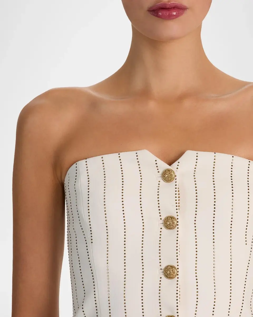 Alice + Olivia Kelcey Striped Embellished Strapless Vest | Thumbnail 5 Alice + Olivia Kelcey Striped Embellished Strapless Vest | Thumbnail 5