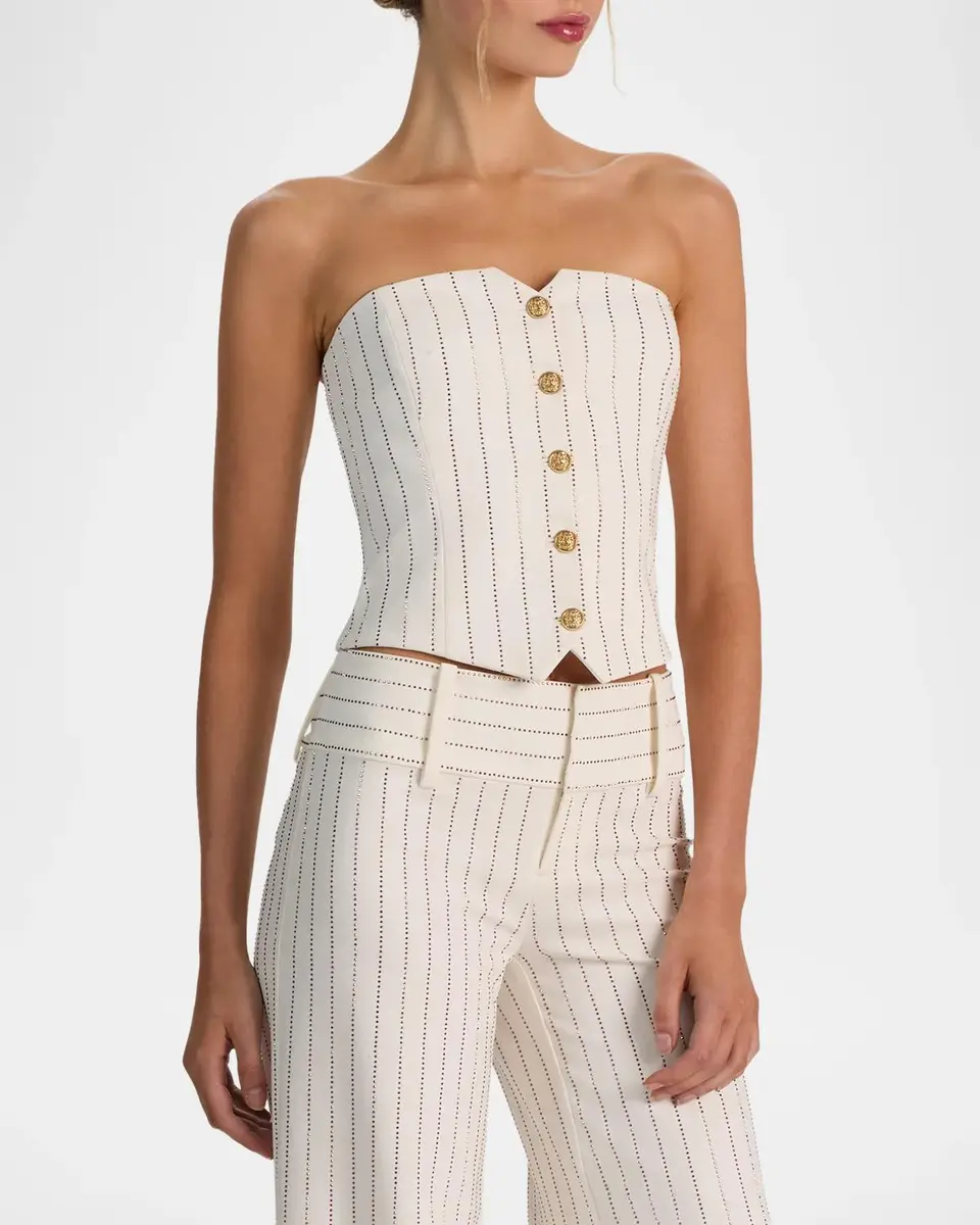 Alice + Olivia Kelcey Striped Embellished Strapless Vest | Thumbnail 6 Alice + Olivia Kelcey Striped Embellished Strapless Vest | Thumbnail 6