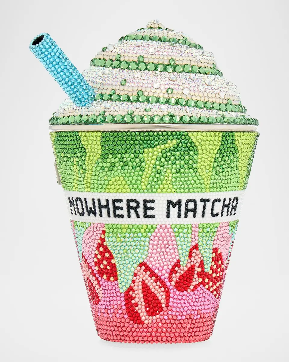 Judith Leiber Couture Matcha Frozen Drink Crystal Clutch Bag | Thumbnail 2