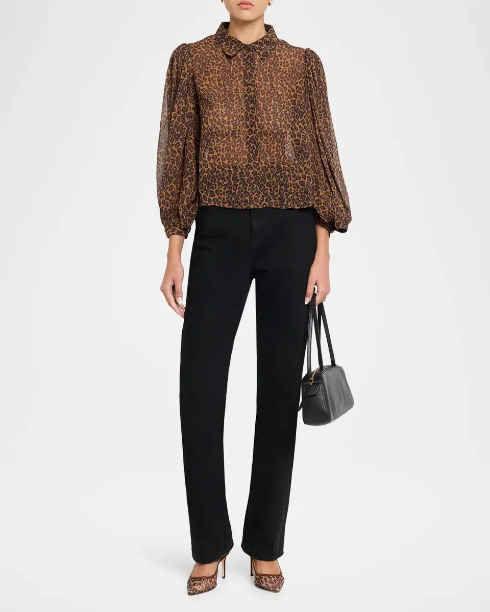 Frame The Silk Prairie Leopard Blouse | Thumbnail 2