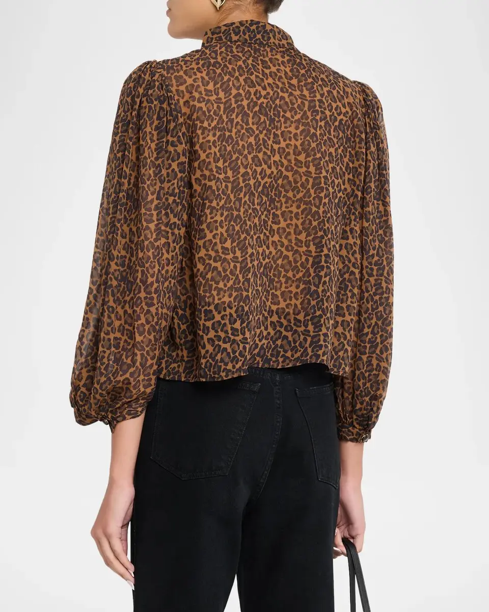 Frame The Silk Prairie Leopard Blouse | Thumbnail 3