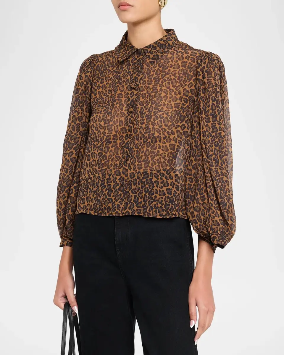 Frame The Silk Prairie Leopard Blouse | Thumbnail 4