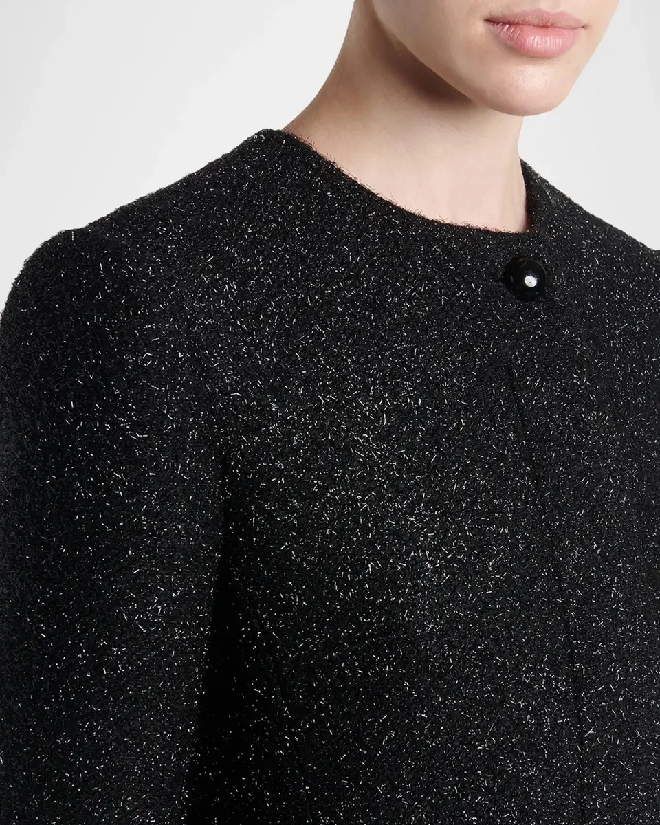 Alexander McQueen Metallic Tweed Single-Breasted Long Coat | Thumbnail 5