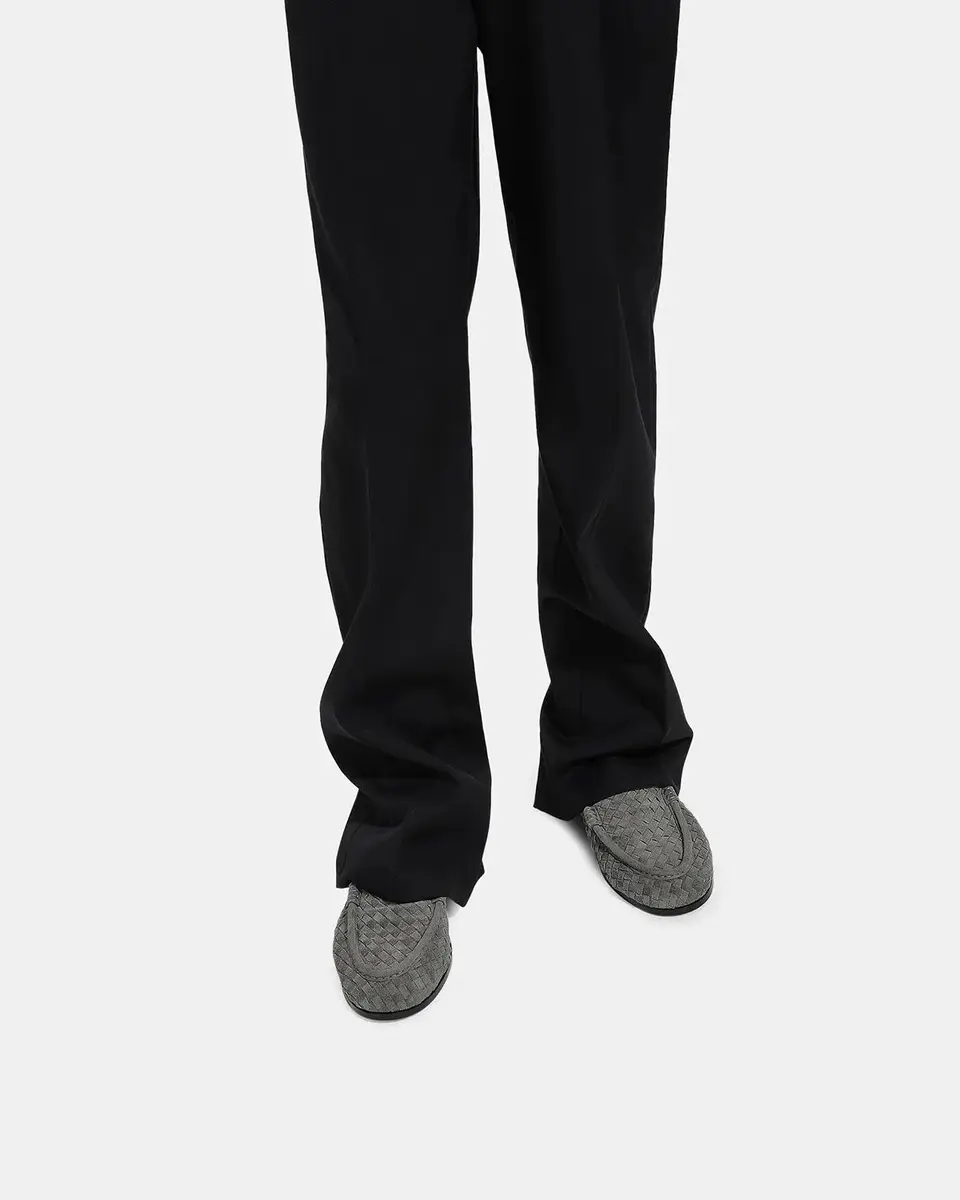 Bottega Veneta Men's Silenzio Intrecciato Suede Moc-Toe Loafers | Thumbnail 2 Bottega Veneta Men's Silenzio Intrecciato Suede Moc-Toe Loafers | Thumbnail 2