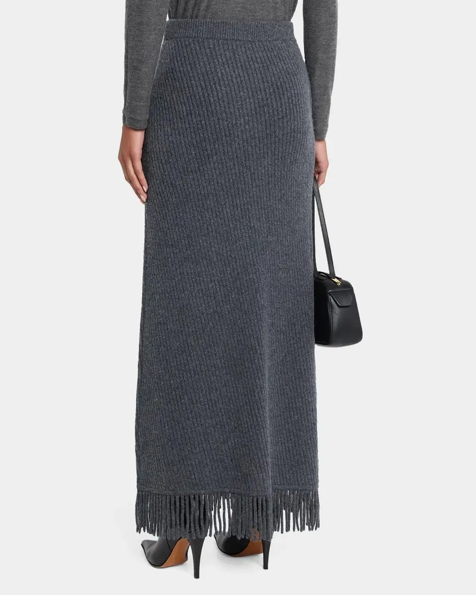 Simkhai Casey Ribbed Fringe-Trim Midi Skirt | Thumbnail 3 Simkhai Casey Ribbed Fringe-Trim Midi Skirt | Thumbnail 3