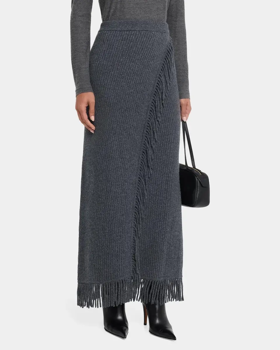 Simkhai Casey Ribbed Fringe-Trim Midi Skirt | Thumbnail 4 Simkhai Casey Ribbed Fringe-Trim Midi Skirt | Thumbnail 4