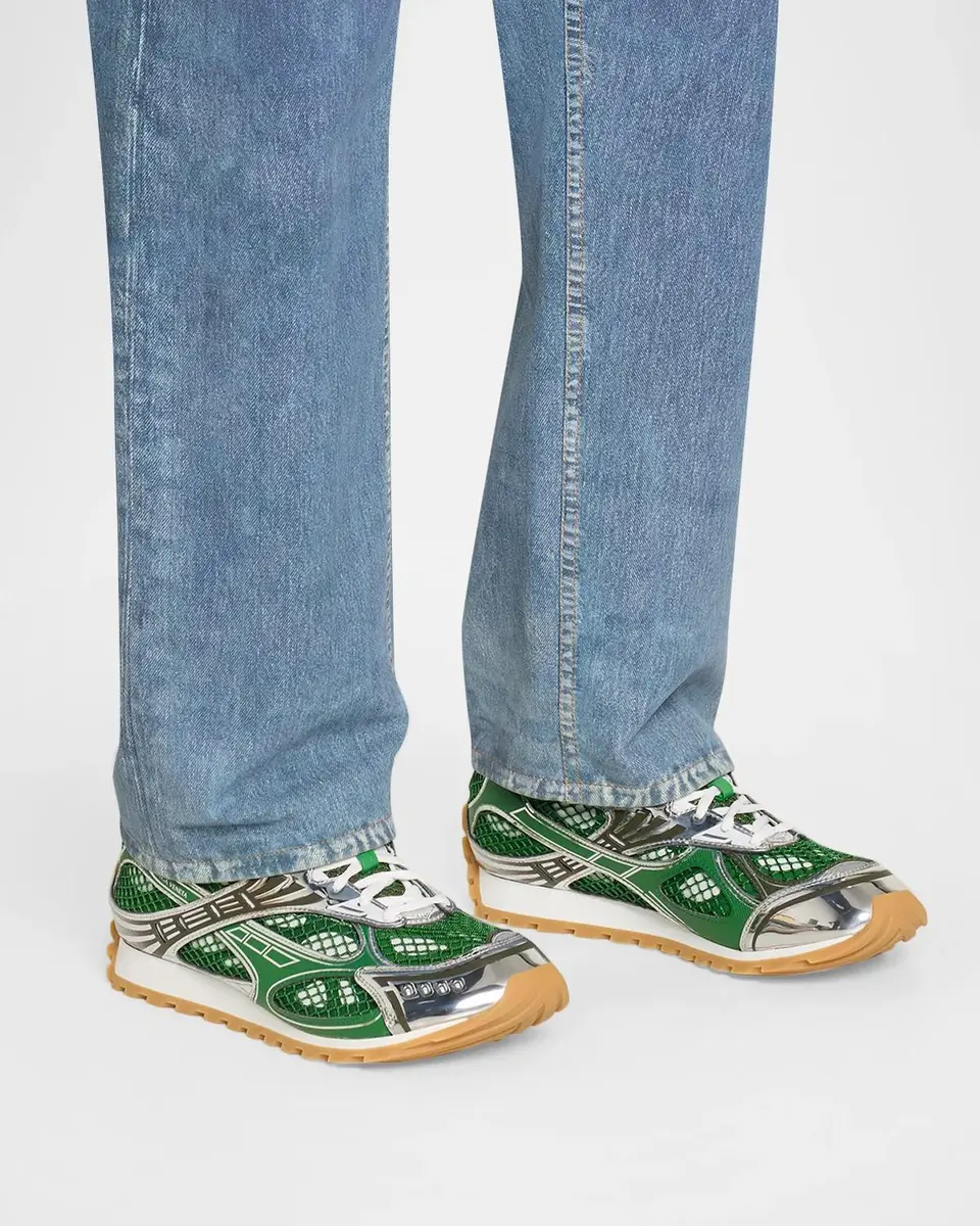 Bottega Veneta Men's Orbit Technical Fishnet Sneakers | Thumbnail 2
