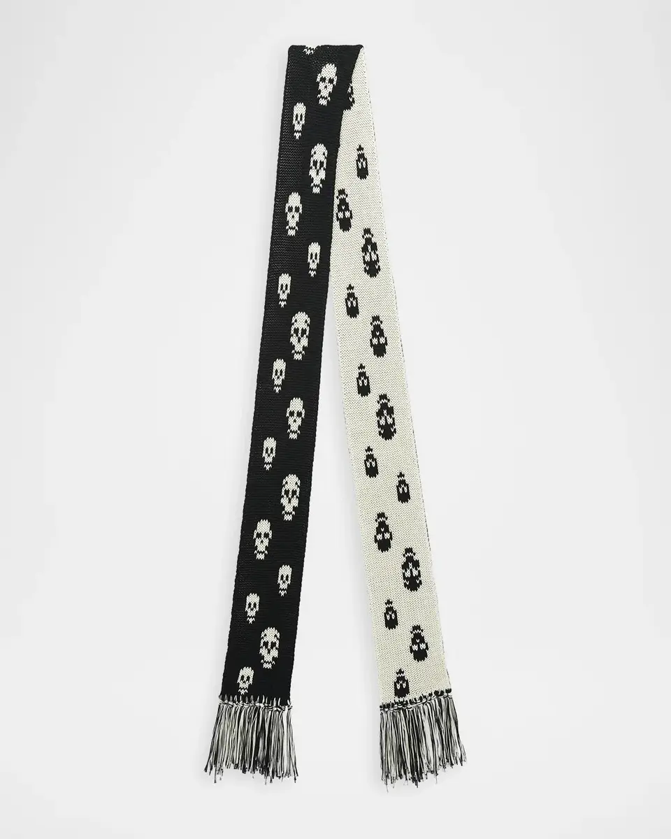 Alexander McQueen Skull Knit Cotton Tricot Scarf | Thumbnail 2 Alexander McQueen Skull Knit Cotton Tricot Scarf | Thumbnail 2