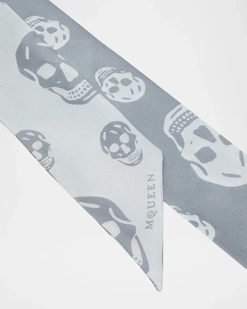 Alexander McQueen Silk Twill Ribbon Skull Scarf | Thumbnail 2