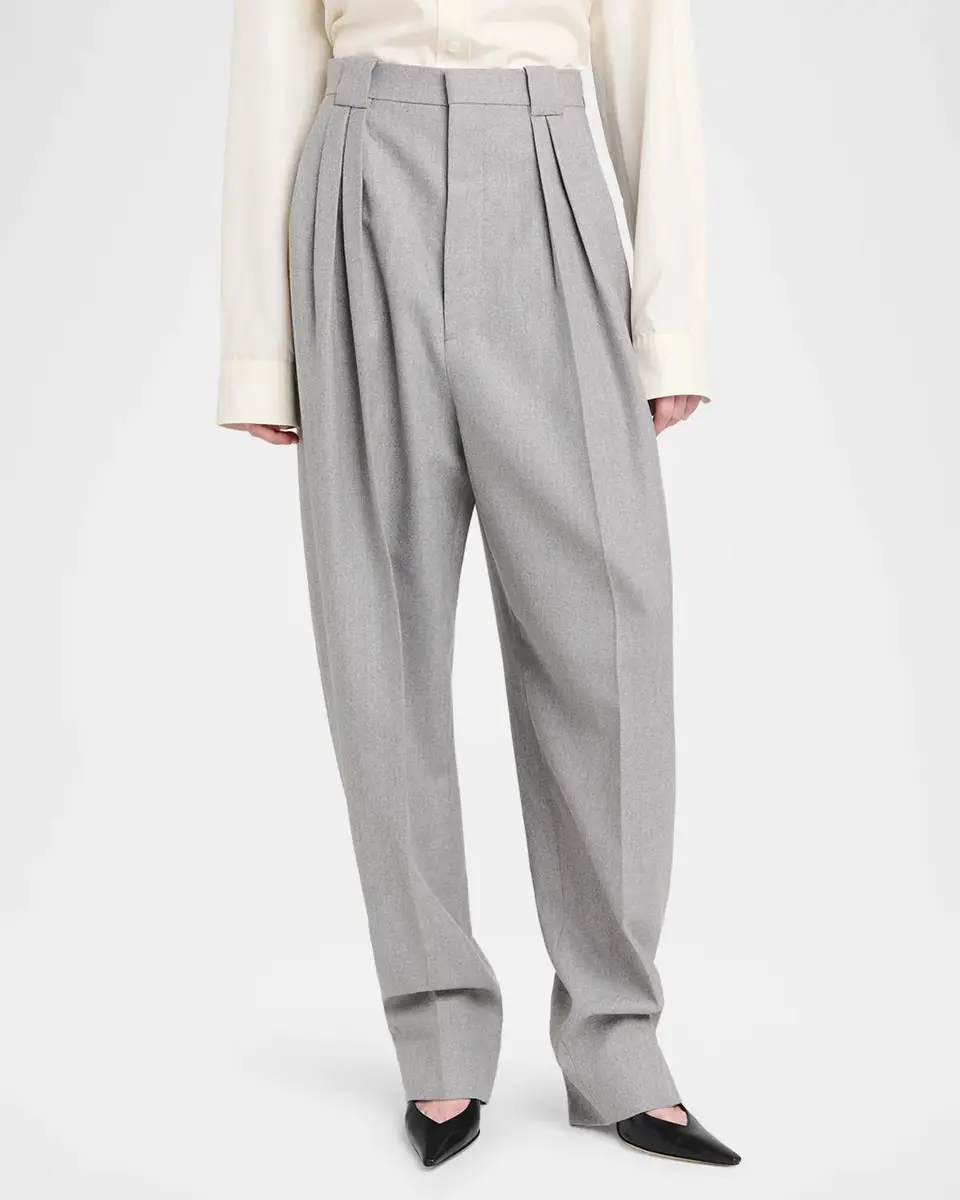 Bottega Veneta Pleated Wool Barrel-Leg Trousers | Thumbnail 3 Bottega Veneta Pleated Wool Barrel-Leg Trousers | Thumbnail 3