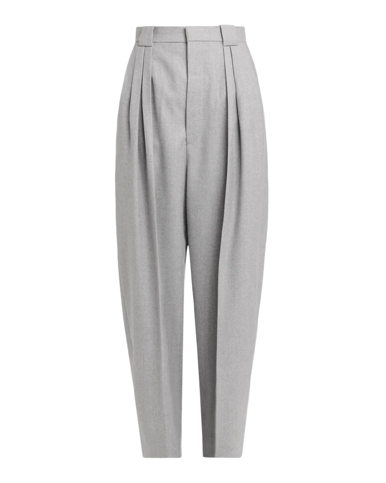 Pleated Wool Barrel-Leg Trousers Pleated Wool Barrel-Leg Trousers