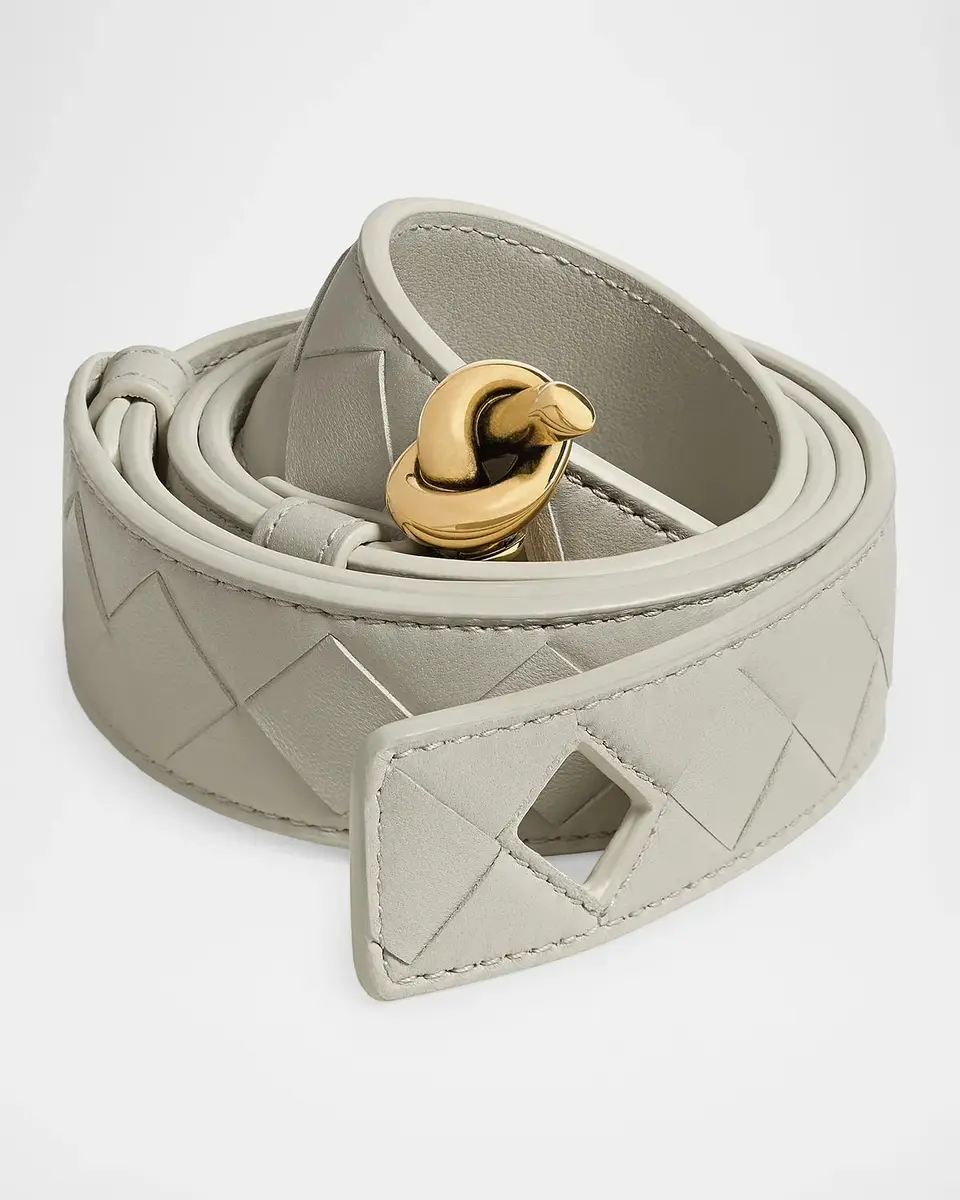 Bottega Veneta Knot-Buckle Intrecciato Leather Belt | Thumbnail 4 Bottega Veneta Knot-Buckle Intrecciato Leather Belt | Thumbnail 4