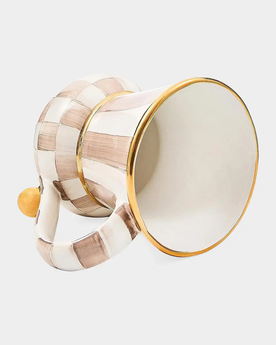 MacKenzie-Childs Mocha Check Ceramic Mug | Thumbnail 2 MacKenzie-Childs Mocha Check Ceramic Mug | Thumbnail 2
