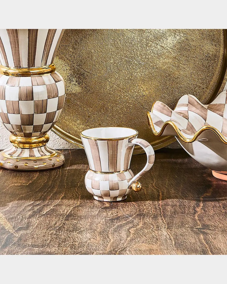 MacKenzie-Childs Mocha Check Ceramic Mug | Thumbnail 3 MacKenzie-Childs Mocha Check Ceramic Mug | Thumbnail 3