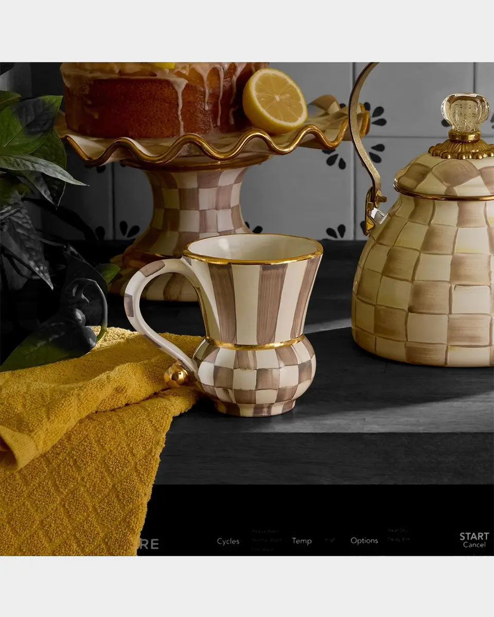 MacKenzie-Childs Mocha Check Ceramic Mug | Thumbnail 4 MacKenzie-Childs Mocha Check Ceramic Mug | Thumbnail 4