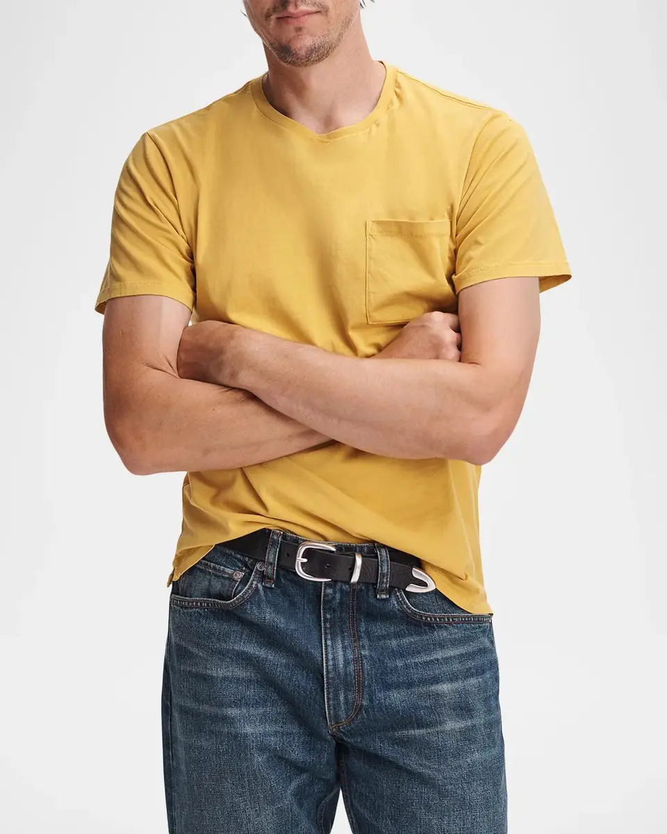 rag & bone Men's Cotton Garment-Dyed Pocket T-Shirt | Thumbnail 4
