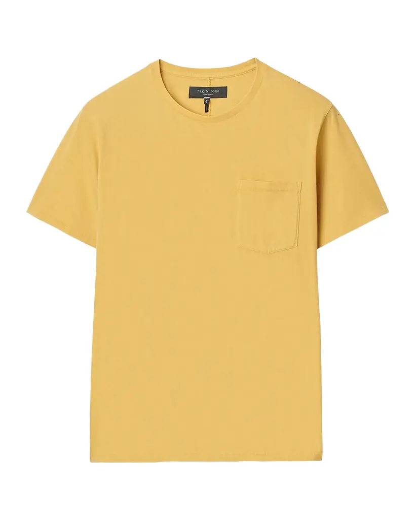 rag & bone Men's Cotton Garment-Dyed Pocket T-Shirt