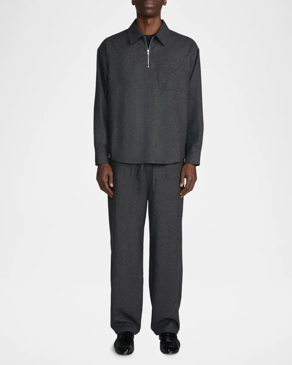 Frame Men's Wool-Blend Half-Zip Overshirt | Thumbnail 2