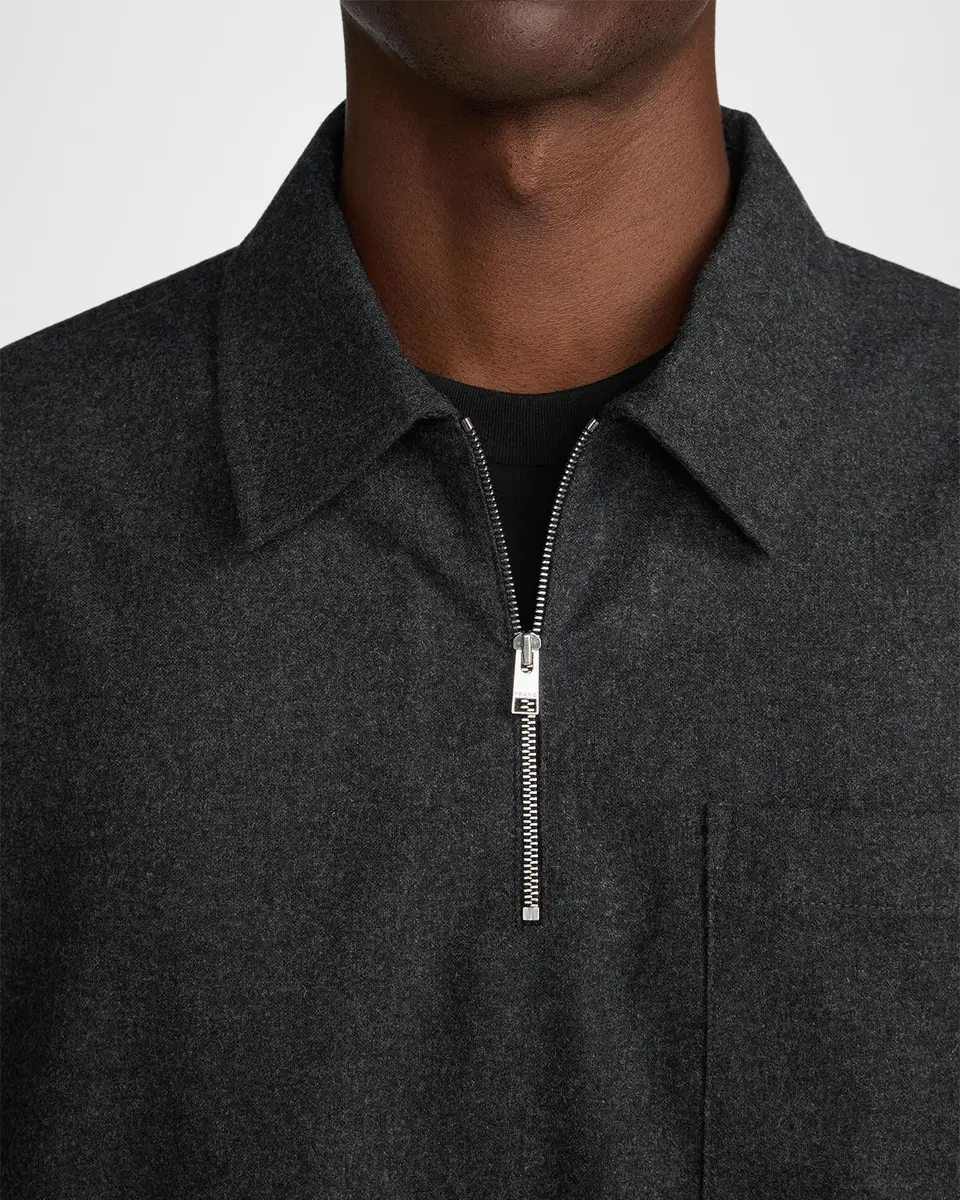 Frame Men's Wool-Blend Half-Zip Overshirt | Thumbnail 5