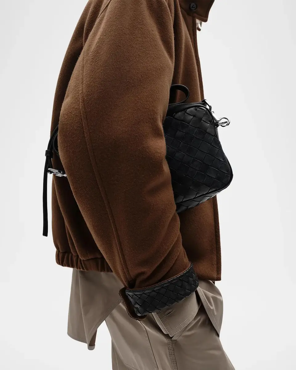 Bottega Veneta Men's Small Intrecciato Suede and Leather Camera Bag | Thumbnail 5 Bottega Veneta Men's Small Intrecciato Suede and Leather Camera Bag | Thumbnail 5