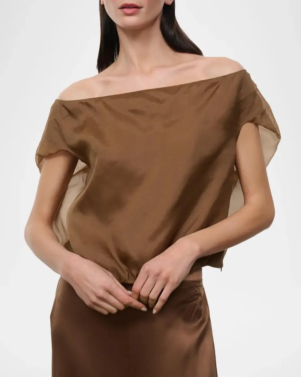 Staud Larissa Sheer Off-Shoulder Top | Thumbnail 4